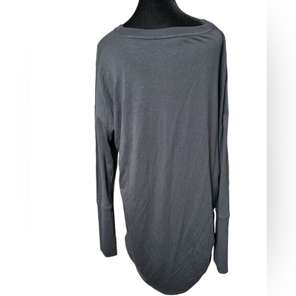 Athleta Charcoal Threadlight Asym Relaxed Long Sleeve Tunic Size Large - Picture 5 of 8
